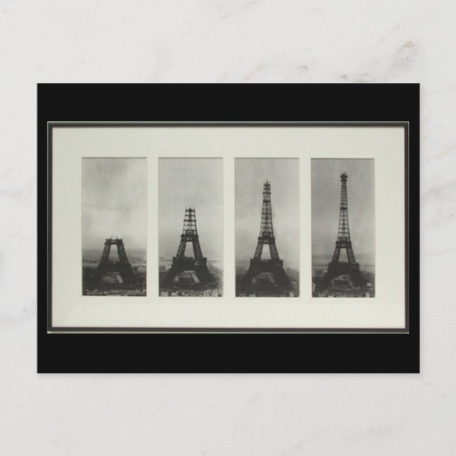 Byggande av Eiffel Torn Paris Frankrike Postcard Vykort (Framsida)