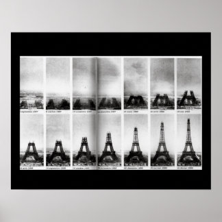 Byggande av Eiffel Torn Poster