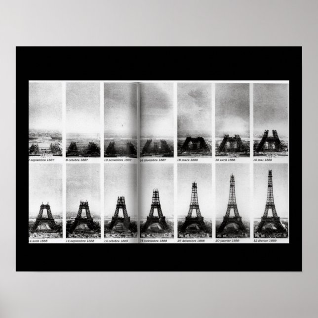 Byggande av Eiffel Torn Poster (Framsidan)