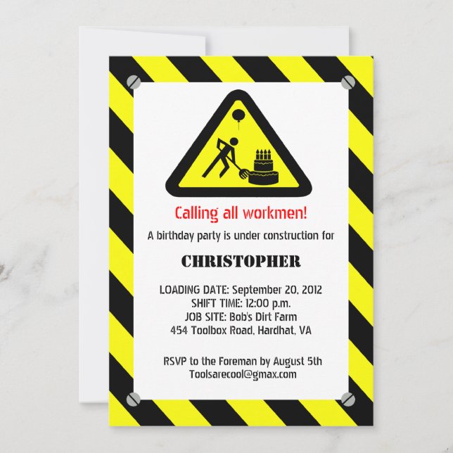 Byggande av födelsedagsinbjudan inbjudningar (Framsida)