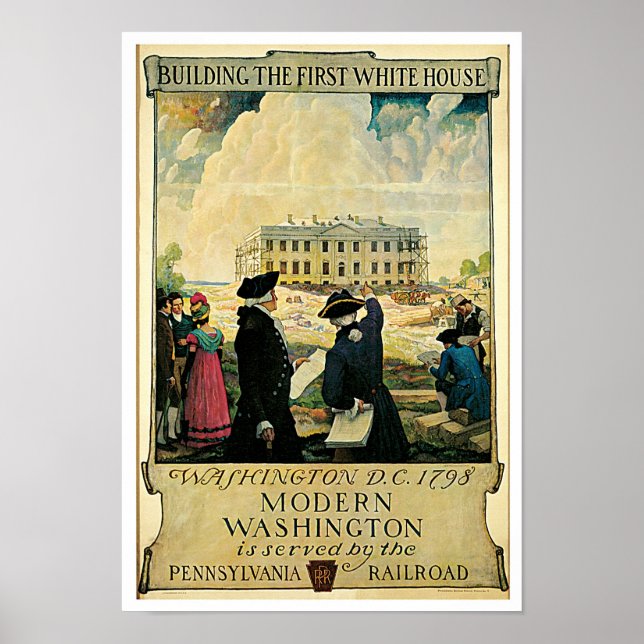 Byggande av första Vita huset Poster (Framsidan)