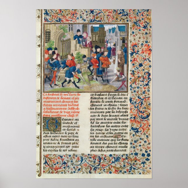 Byggande av klostrets stiftelser poster (Framsidan)