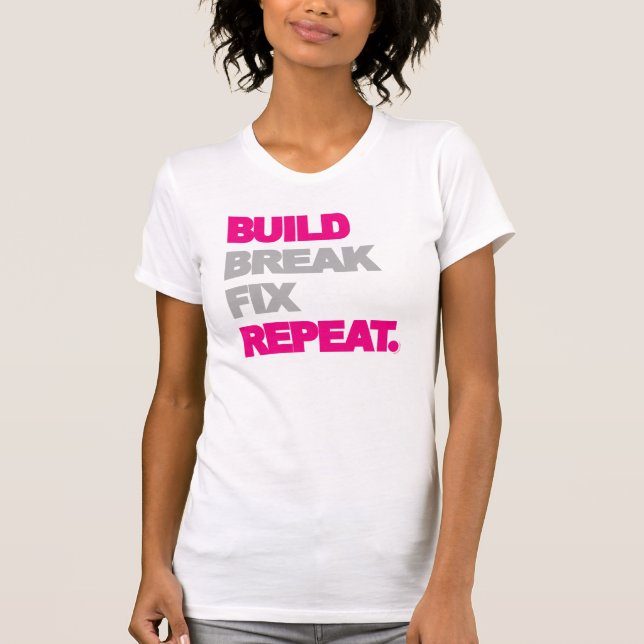 Byggande avbrott, knipa, upprepning tee shirt (Framsida)