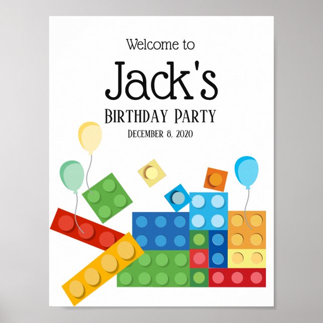 byggande block, block, välkomsttecken för leksak poster (Framsidan)