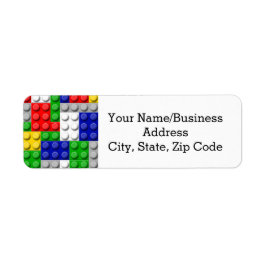 Byggande block Primary Färg Boy's Birthday/Party Returadress Etikett