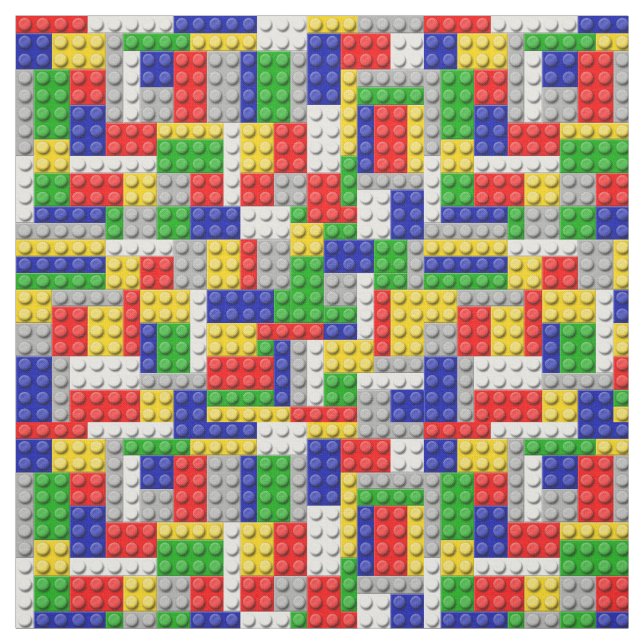 Byggande block Primary Färg Boy's Birthday/Party Tyg (Provkarta)