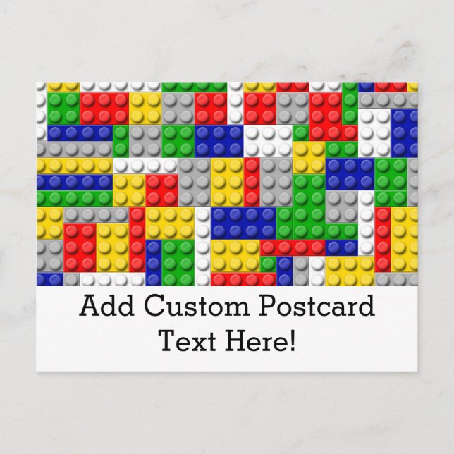 Byggande block Primary Färg Boy's Birthday/Party Vykort (Framsida)