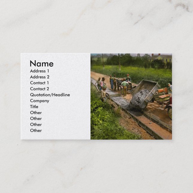 Byggande - Dumpning gjorde det enkelt 1925 Visitkort (Framsida)