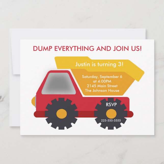 Byggande födelsedag inbjudningar (Framsida)