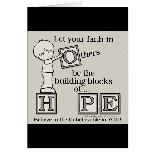 Byggande HOPE-block Hälsningskort (Framsidan)