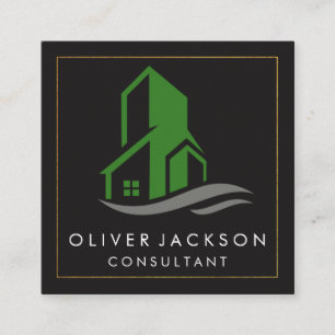 Byggande ikon fyrkantigt visitkort