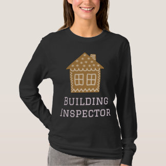 Byggande inspektör Roligt Gingerbröd House Decorat T Shirt