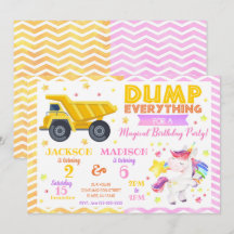 Byggande och gemensam födelsedagsinbjudan