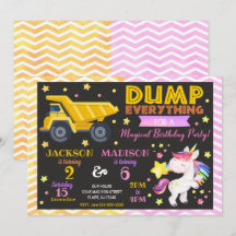 Byggande och gemensam födelsedagsinbjudan