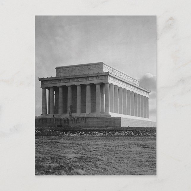 Byggandet av Lincoln Memorial (1920) Vykort (Framsida)