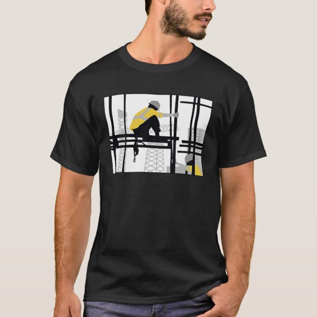 Byggarbetare Bygger schafflor T Shirt (Framsida)