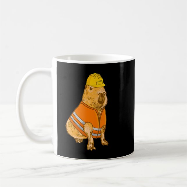 Byggarbetare i Capybara Älskare Kaffemugg (Vänster)