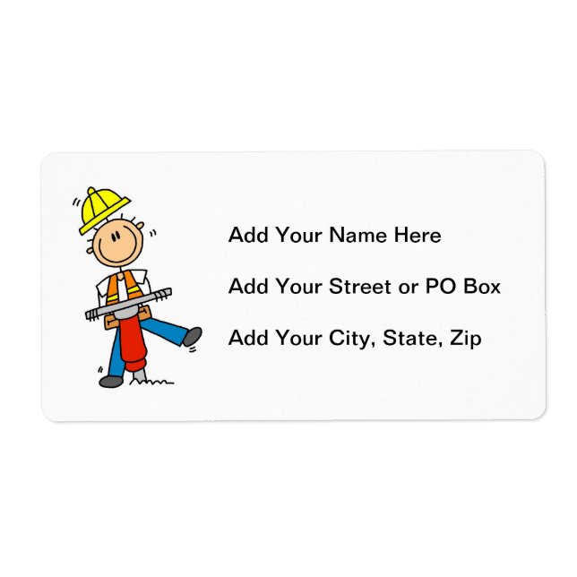 Byggarbetare med Jack Hammer-gåvor Fraktsedel (Framsidan)