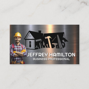 Byggarbetare   Metall   Carpentry Verktyg Visitkort