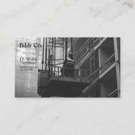 Byggarbetare på kranplattform visitkort