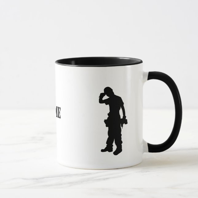 Byggarbetare Silhouettes Namn Mugg (Höger)