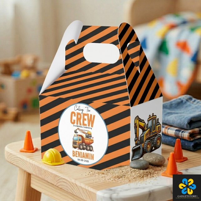 Byggarbetarens Dumper Pojke 2-års födelsedag Presentaskar (Construction Crew Dump Truck Boy 2nd Birthday Favor Boxes
)