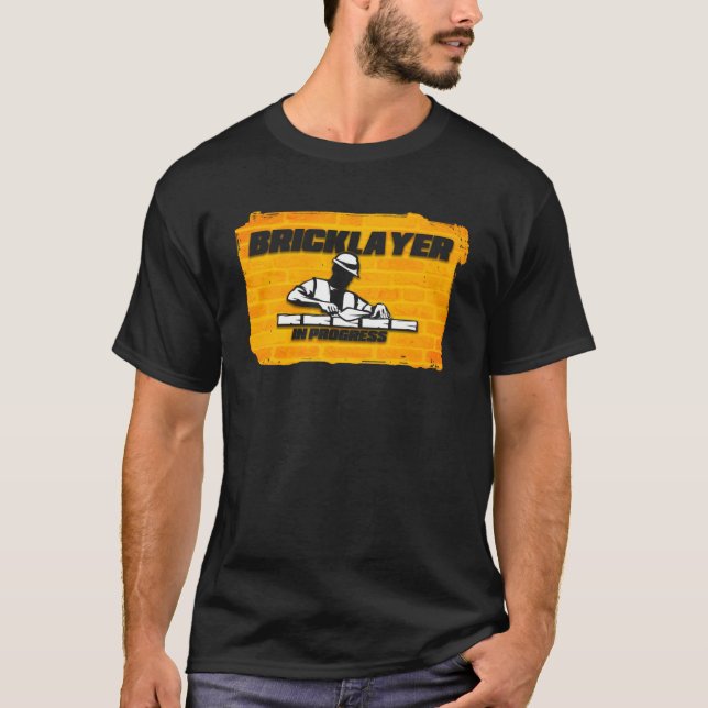 Byggarbetskonstruktion för murverk för byggnadsarb t shirt (Framsida)