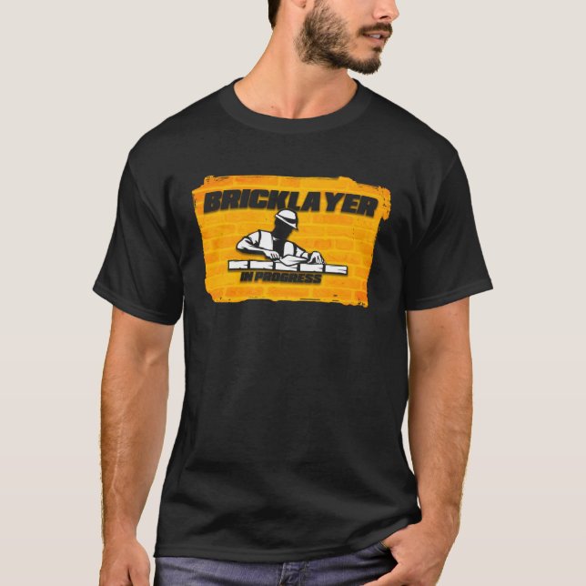 Byggarbetskonstruktion för murverk för byggnadsarb t shirt (Framsida)
