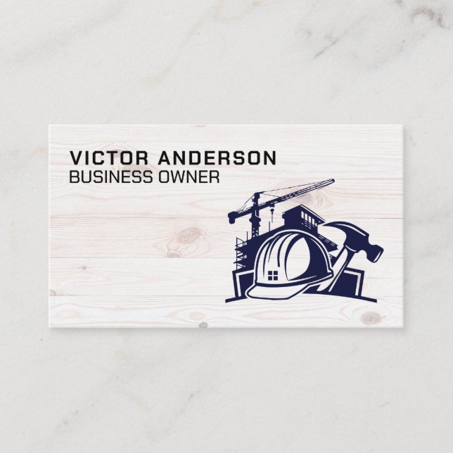 Byggarbetsplats | Blue Collar Visitkort (Framsida)