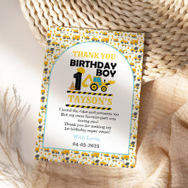 Byggarbil 1-årsdag | Barnkalas Tack Kort