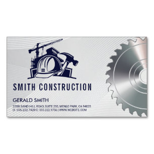 Byggare Helmet Construction Saw Uppdragskontra Magnetiska Visitkort