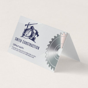 Byggare Helmet Construction Saw Uppdragskontra Visitkort