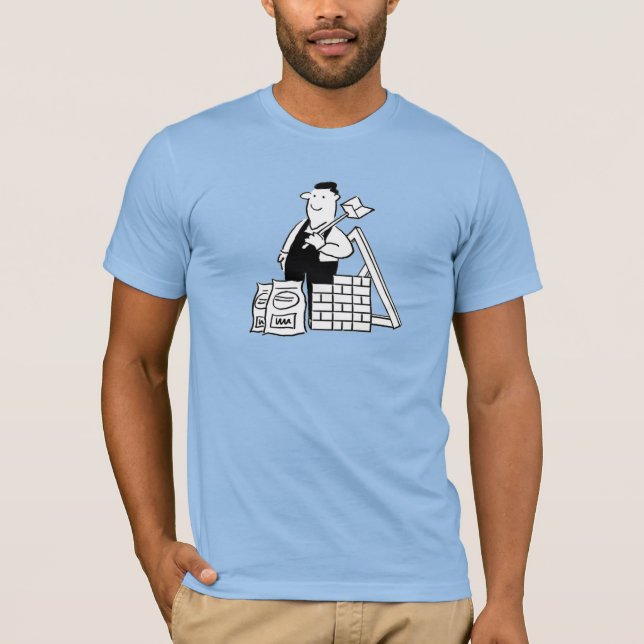 Byggare med byggmaterial t shirt (Framsida)