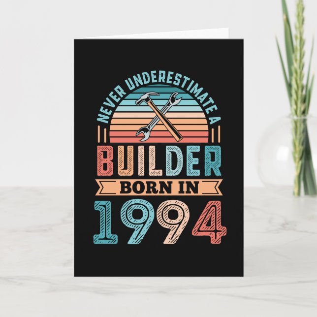 Byggaren född 1994, 30års födelsedag Gift Byggnad Kort (Framsida)