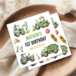 Byggbarn 1:a födelsedagen Party Pappersservett