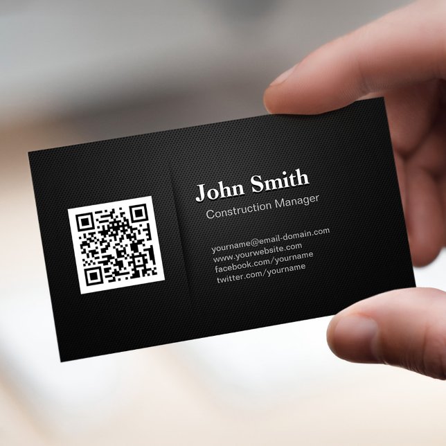 Byggchef - Premium Black QR-kod Visitkort (Skapare uppladdad)