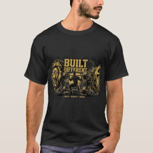 Byggd Annorlunda Lejon och Varg Tung Knäböj Gym Mo T Shirt