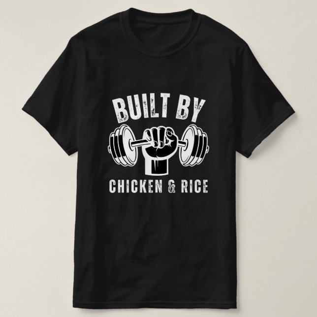 Byggd Av Kyckling Och Ris T Shirt (Design framsida)