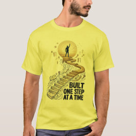 Byggd Ett Steg I Taget Motivationsframgångsillustr T Shirt
