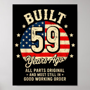 Byggd för 59 år sedan Roligt 59-årsdag Vintage Usa Poster