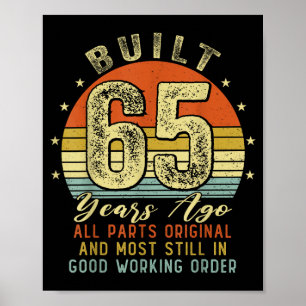 Byggd för 65 år sedan Roligt 65-årsjubileum Vintag Poster