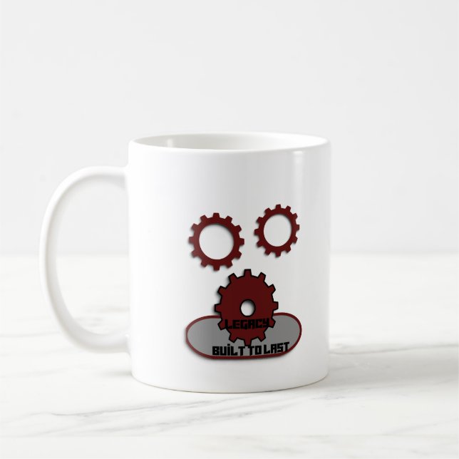 ​"Byggd för att hålla" Mekaniska kugghjul kaffemug Kaffemugg (Vänster)