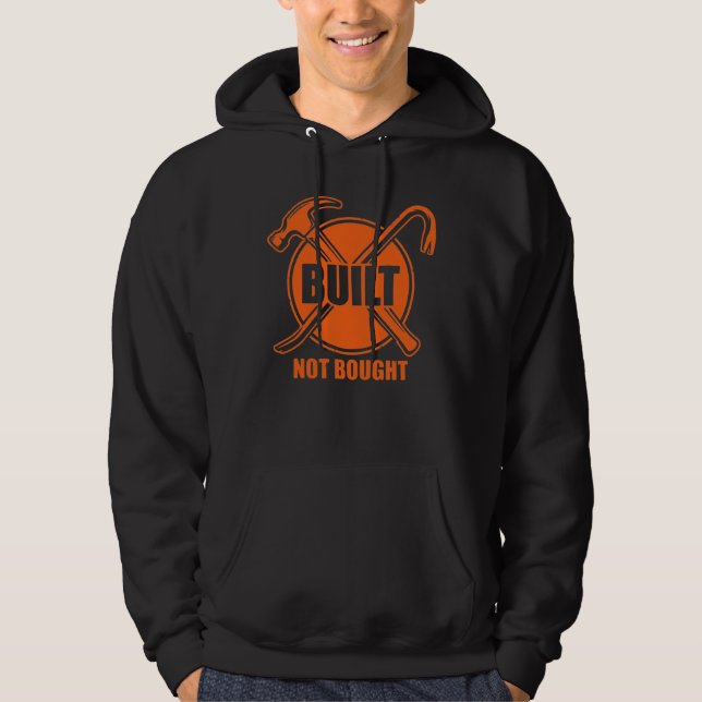 Byggd Inte Köpt Blåstrumpig Present Hoodie (Framsida)