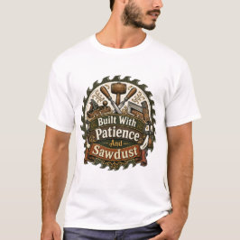 Byggd Med Tålamod Och Sågspån Träarbetartröja T Shirt