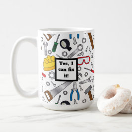 Byggda olika handverktyg och verktyg kaffemugg
