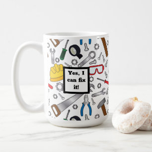 Byggda olika handverktyg och verktyg kaffemugg