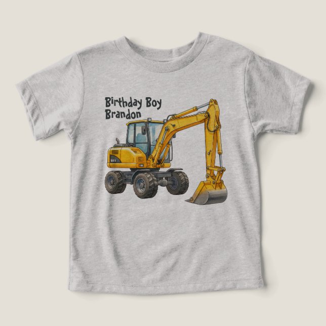 Byggdagarsfest T-shirt för Grävare (Design Framsida)