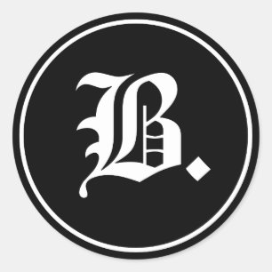 Byggders Internationell Old English B. Stickers Runt Klistermärke