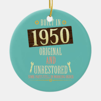 Byggdes 1950, ursprungligt och ej återställt julgransprydnad keramik