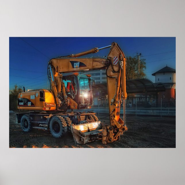 byggdocka för lastbil-bulldozer poster (Framsidan)